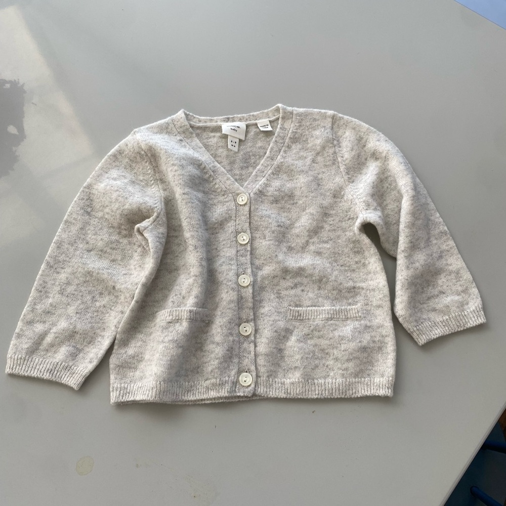 Vince Kids Light Gray V-Neck Button Cardigan new
